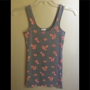 Abound Gray Floral Tank Size Medium